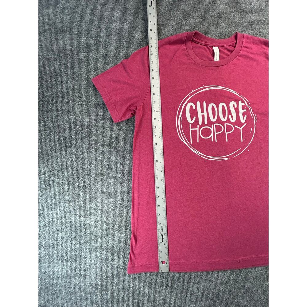 Choose Happy Graphic T-Shirt Women's L Pink Inspirational Bella Short Sleeve Tee - Picture 5 of 6